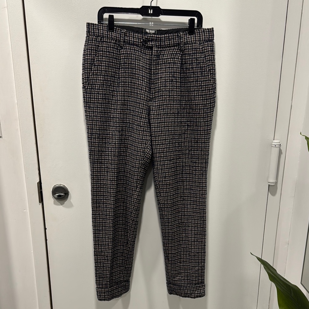 Todd Snyder Black and White Houndstooth Dress Pants
